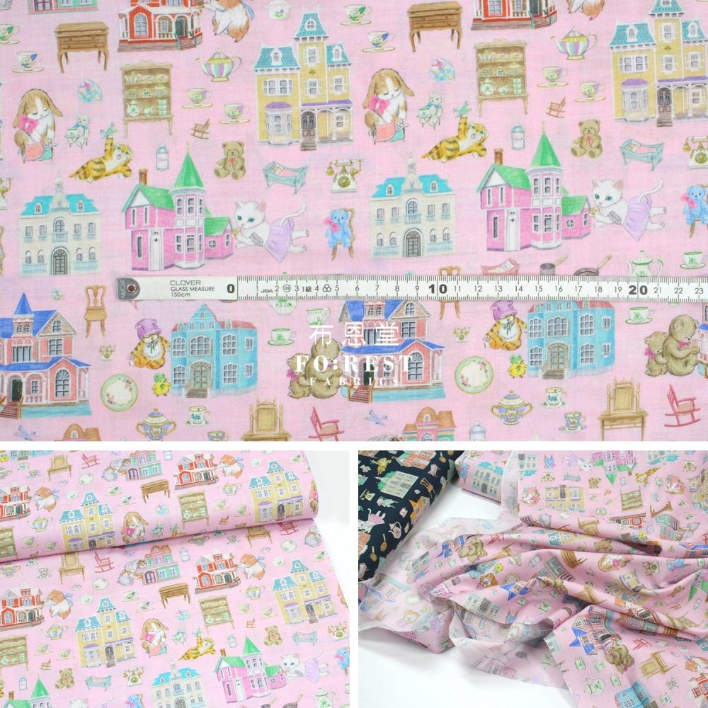 cotton - doll house fabric Pink - FO:REST Fabric 布恩堂Liberty fabrictana lawnjapanese fabricykk zipper