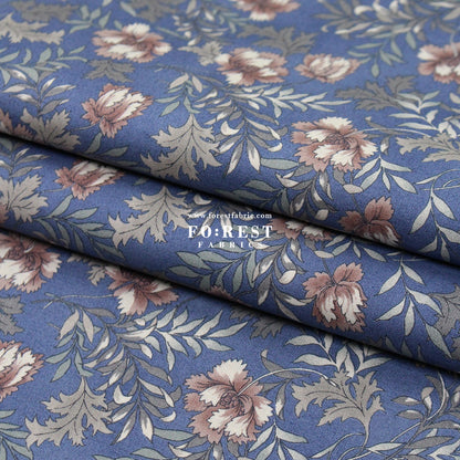 cotton - Dried Flowers fabric Blue - FO:REST Fabric 布恩堂Liberty fabrictana lawnjapanese fabricykk zipper
