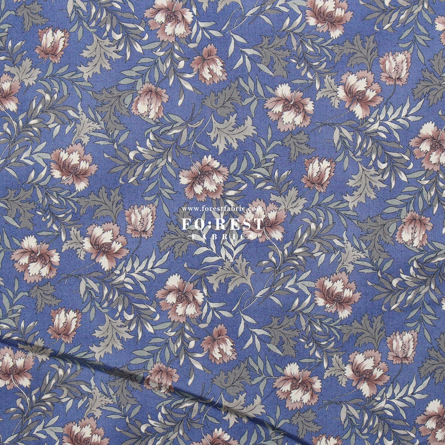 cotton - Dried Flowers fabric Blue - FO:REST Fabric 布恩堂Liberty fabrictana lawnjapanese fabricykk zipper