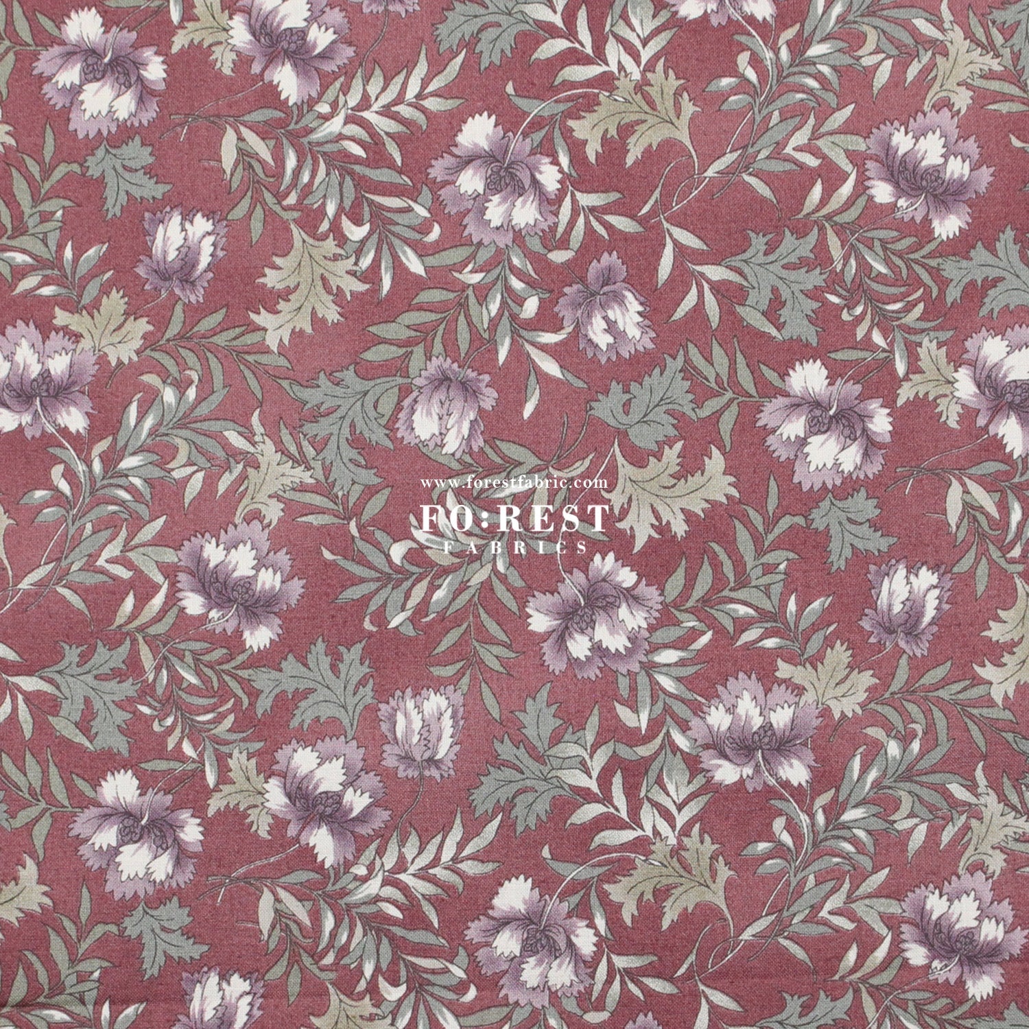 cotton - Dried Flowers fabric Mauve - FO:REST Fabric 布恩堂Liberty fabrictana lawnjapanese fabricykk zipper