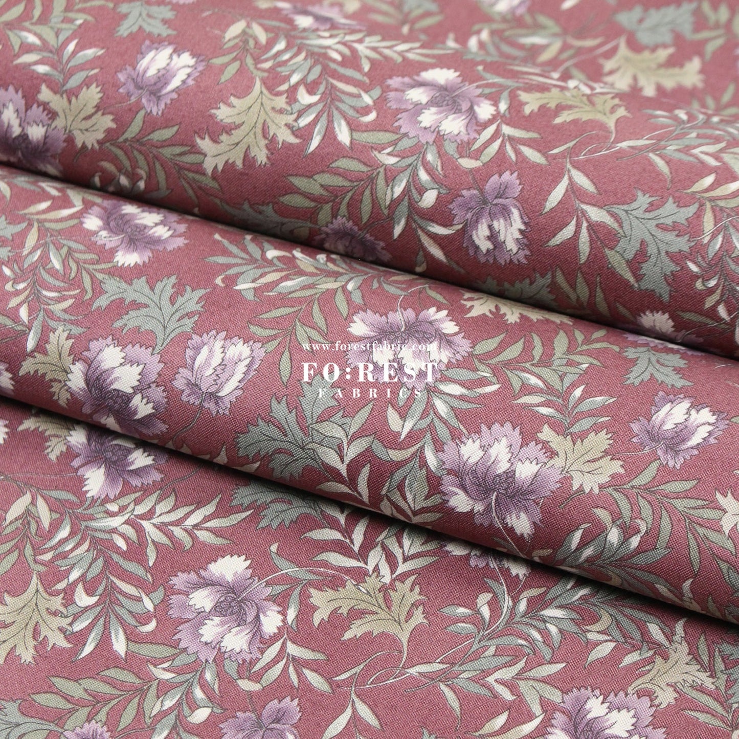 cotton - Dried Flowers fabric Mauve - FO:REST Fabric 布恩堂Liberty fabrictana lawnjapanese fabricykk zipper