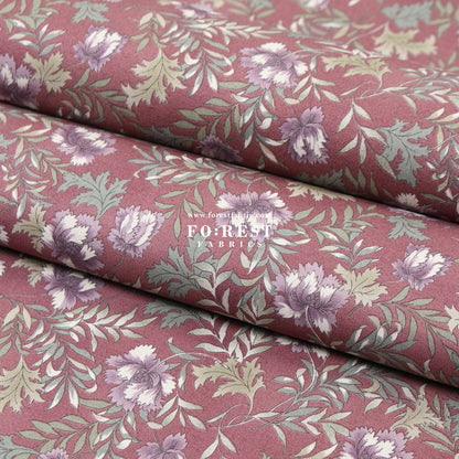 cotton - Dried Flowers fabric Mauve - FO:REST Fabric 布恩堂Liberty fabrictana lawnjapanese fabricykk zipper