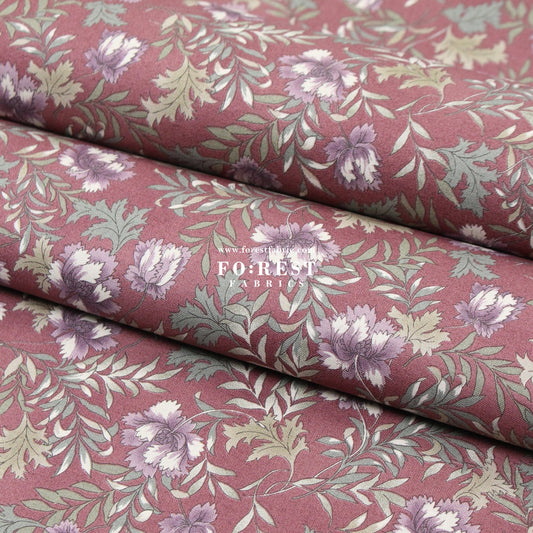 cotton - Dried Flowers fabric Mauve - FO:REST Fabric 布恩堂Liberty fabrictana lawnjapanese fabricykk zipper