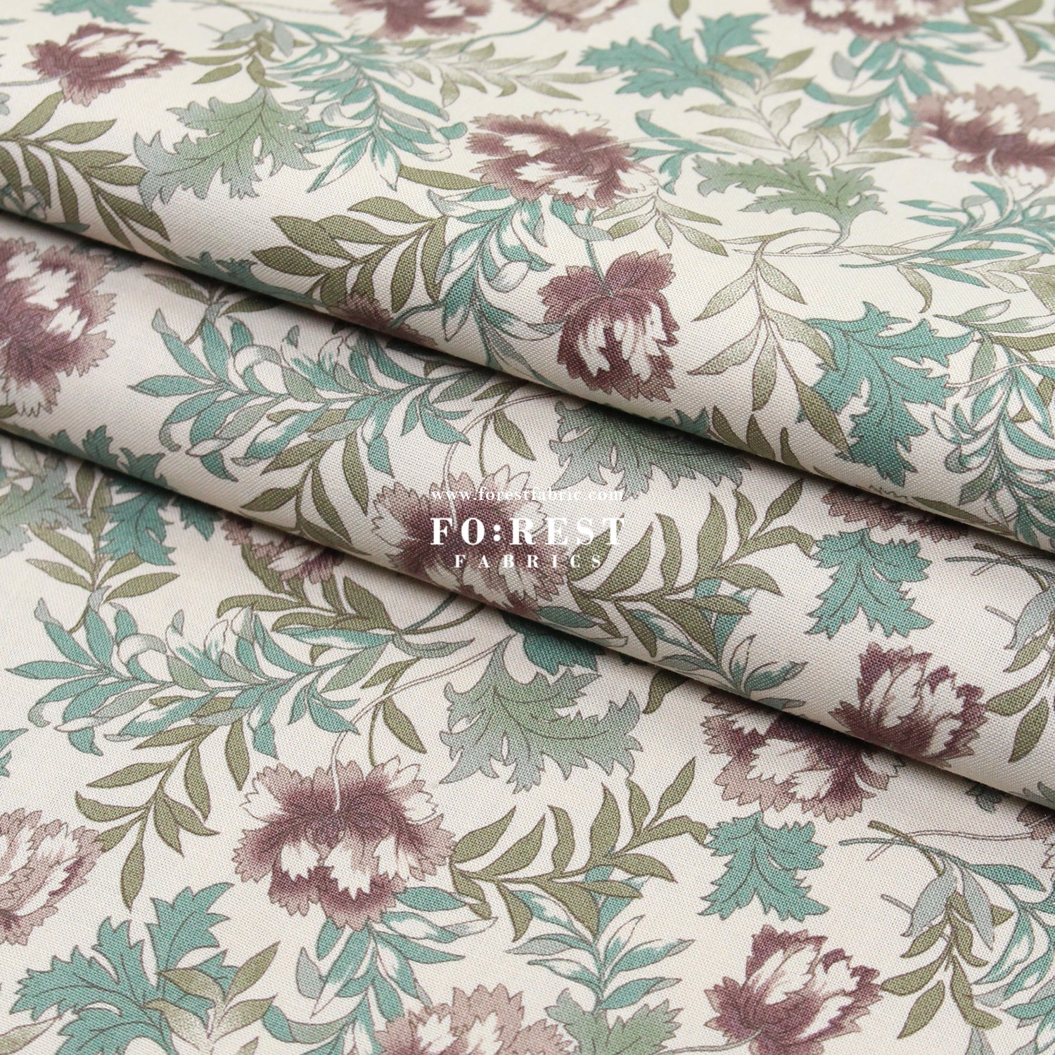 cotton - Dried Flowers fabric Natural - FO:REST Fabric 布恩堂Liberty fabrictana lawnjapanese fabricykk zipper