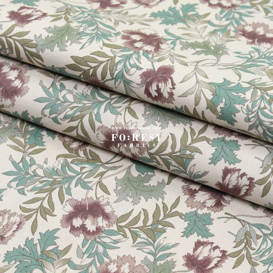 cotton - Dried Flowers fabric Natural - FO:REST Fabric 布恩堂Liberty fabrictana lawnjapanese fabricykk zipper