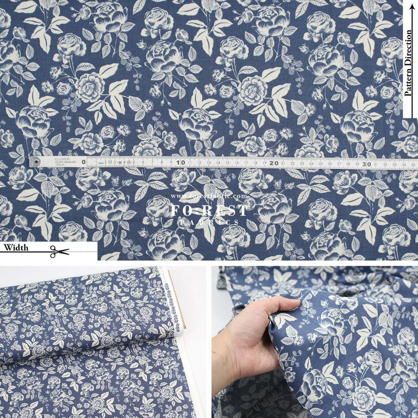 cotton - English Rose fabric - FO:REST Fabric 布恩堂Liberty fabrictana lawnjapanese fabricykk zipper