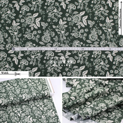 cotton - English Rose fabric - FO:REST Fabric 布恩堂Liberty fabrictana lawnjapanese fabricykk zipper