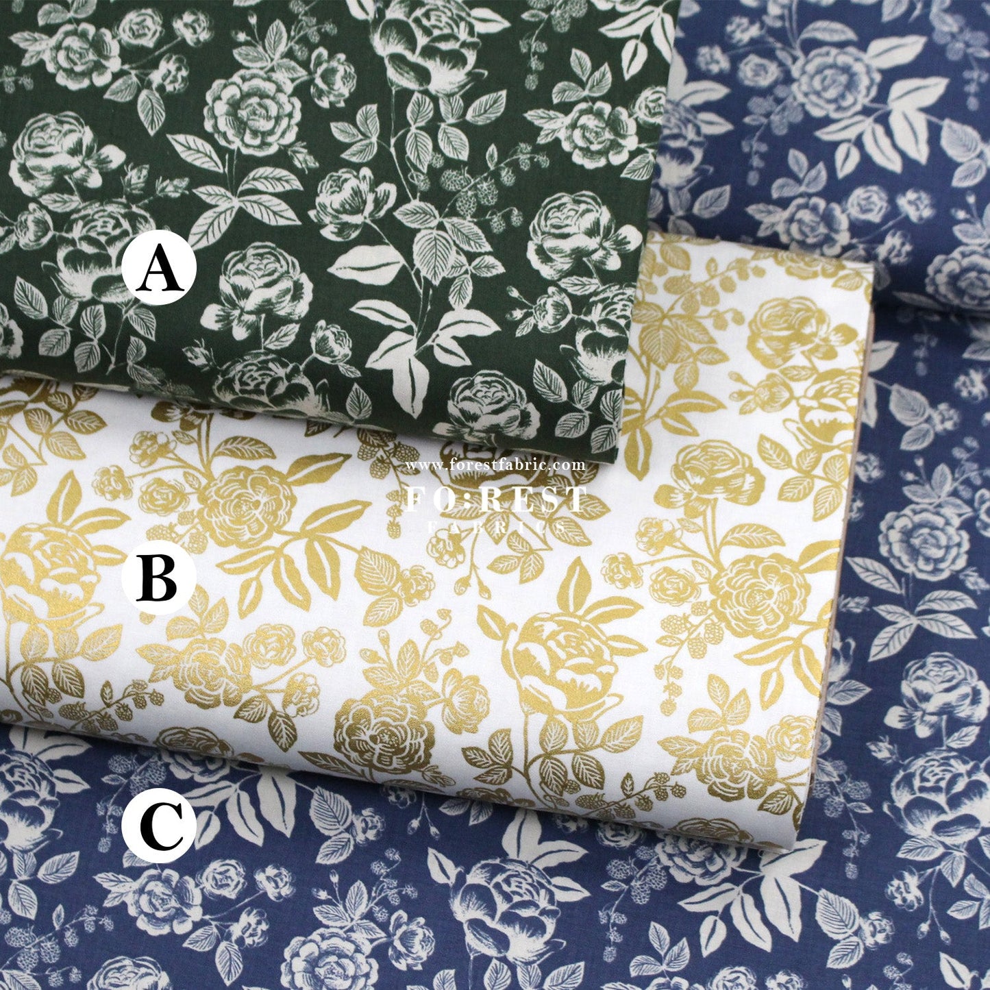 cotton - English Rose fabric - FO:REST Fabric 布恩堂Liberty fabrictana lawnjapanese fabricykk zipper