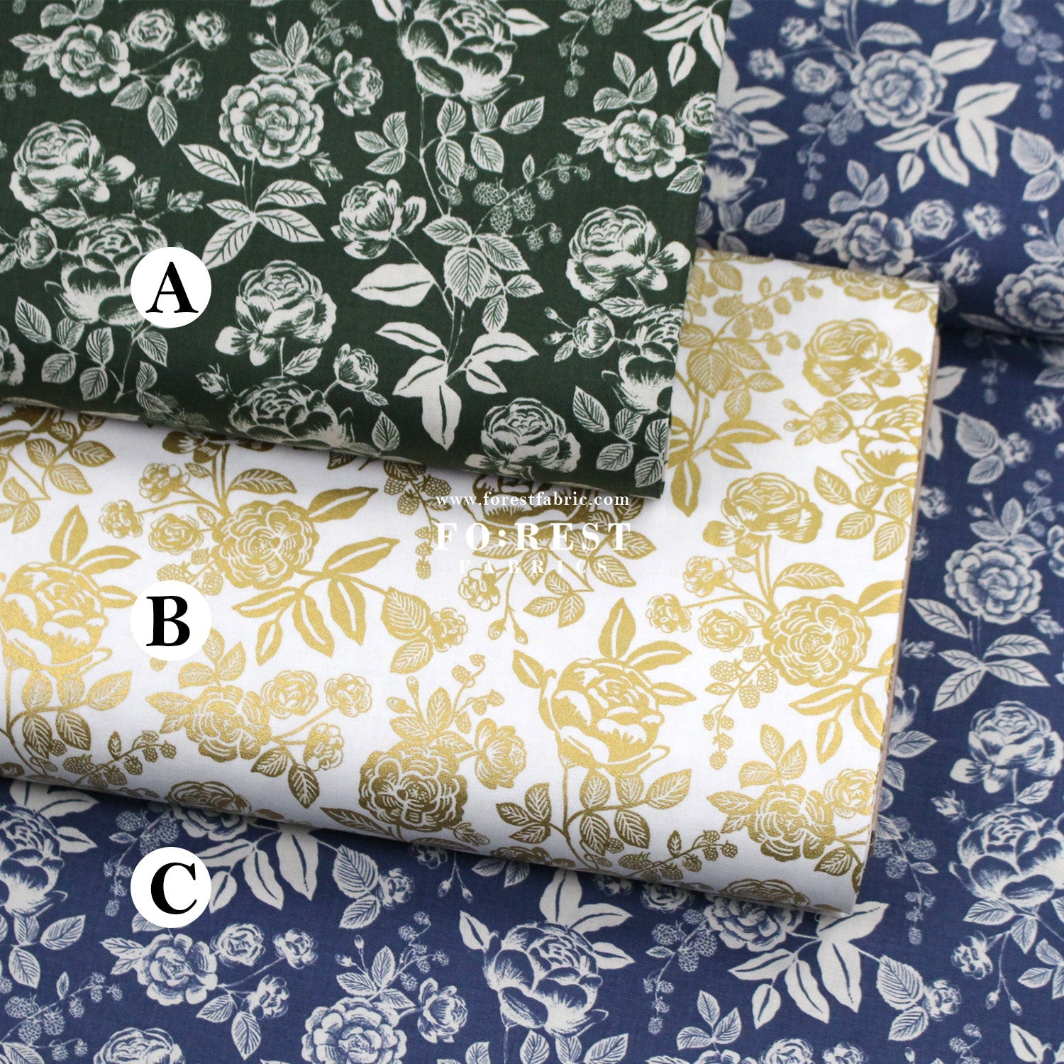 cotton - English Rose fabric - FO:REST Fabric 布恩堂Liberty fabrictana lawnjapanese fabricykk zipper