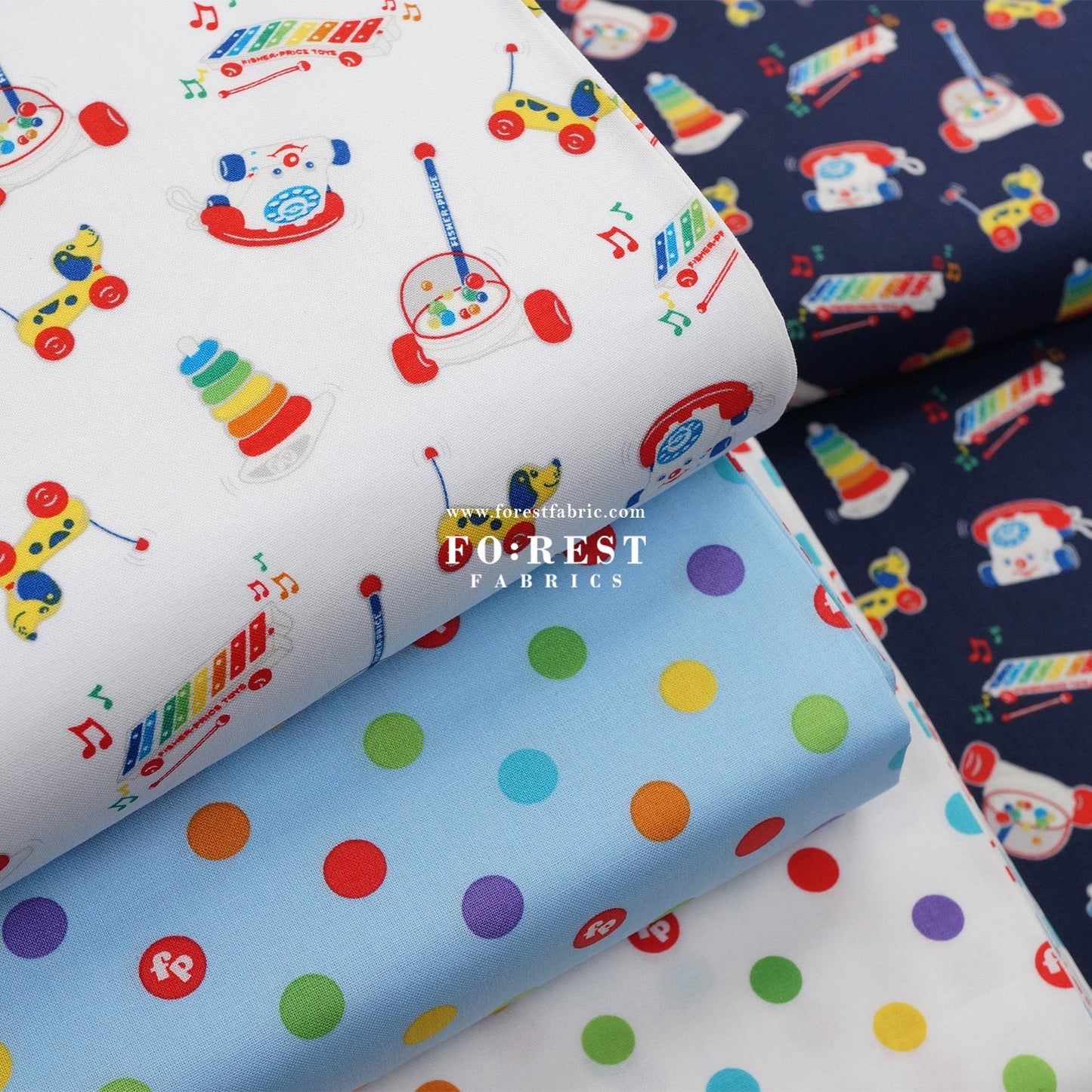 cotton - Fisher Price fabric - FO:REST Fabric 布恩堂Liberty fabrictana lawnjapanese fabricykk zipper