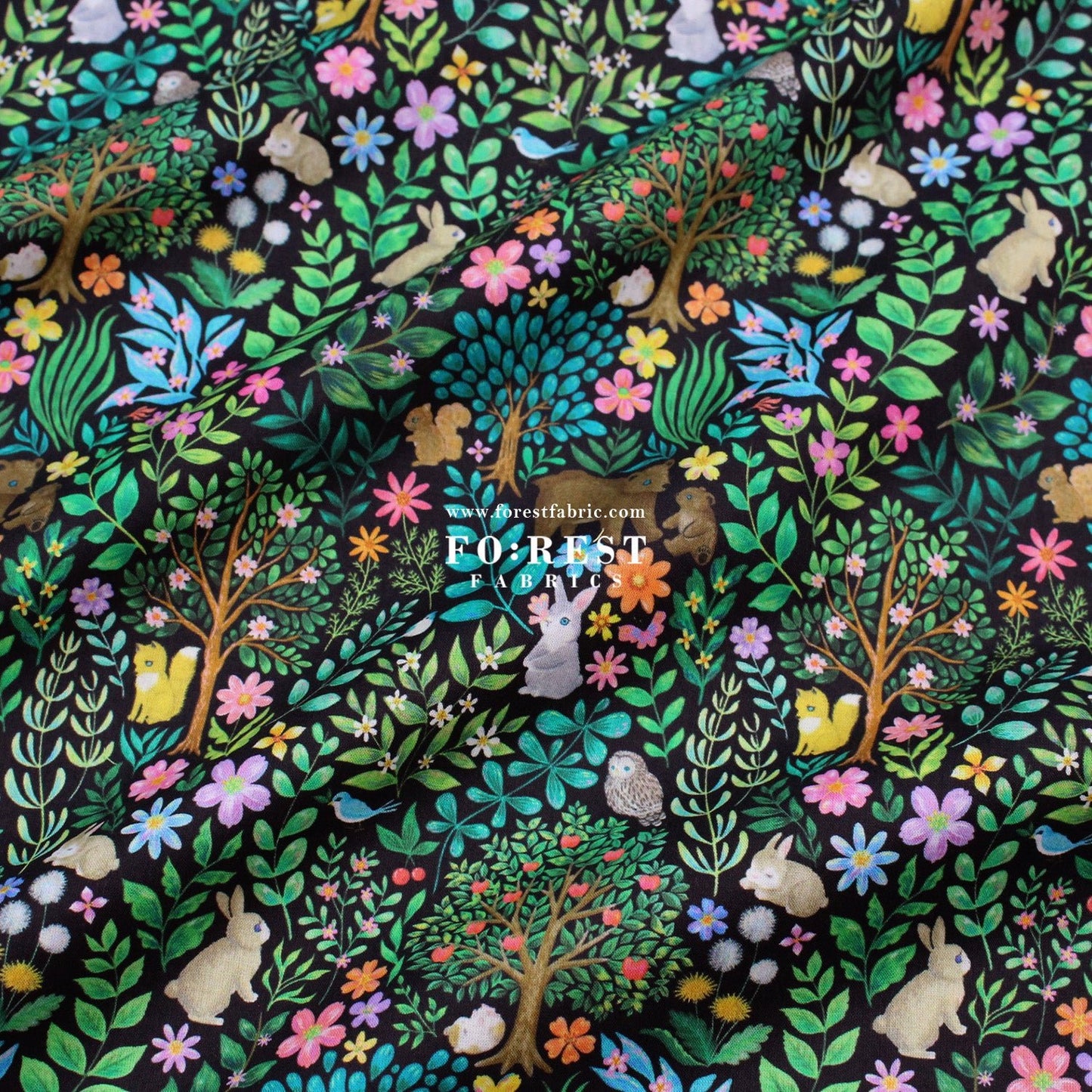 cotton - Flat Leaf fabric - FO:REST Fabric 布恩堂Liberty fabrictana lawnjapanese fabricykk zipper