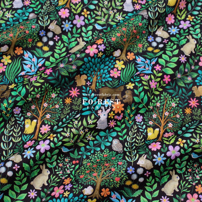 cotton - Flat Leaf fabric - FO:REST Fabric 布恩堂Liberty fabrictana lawnjapanese fabricykk zipper