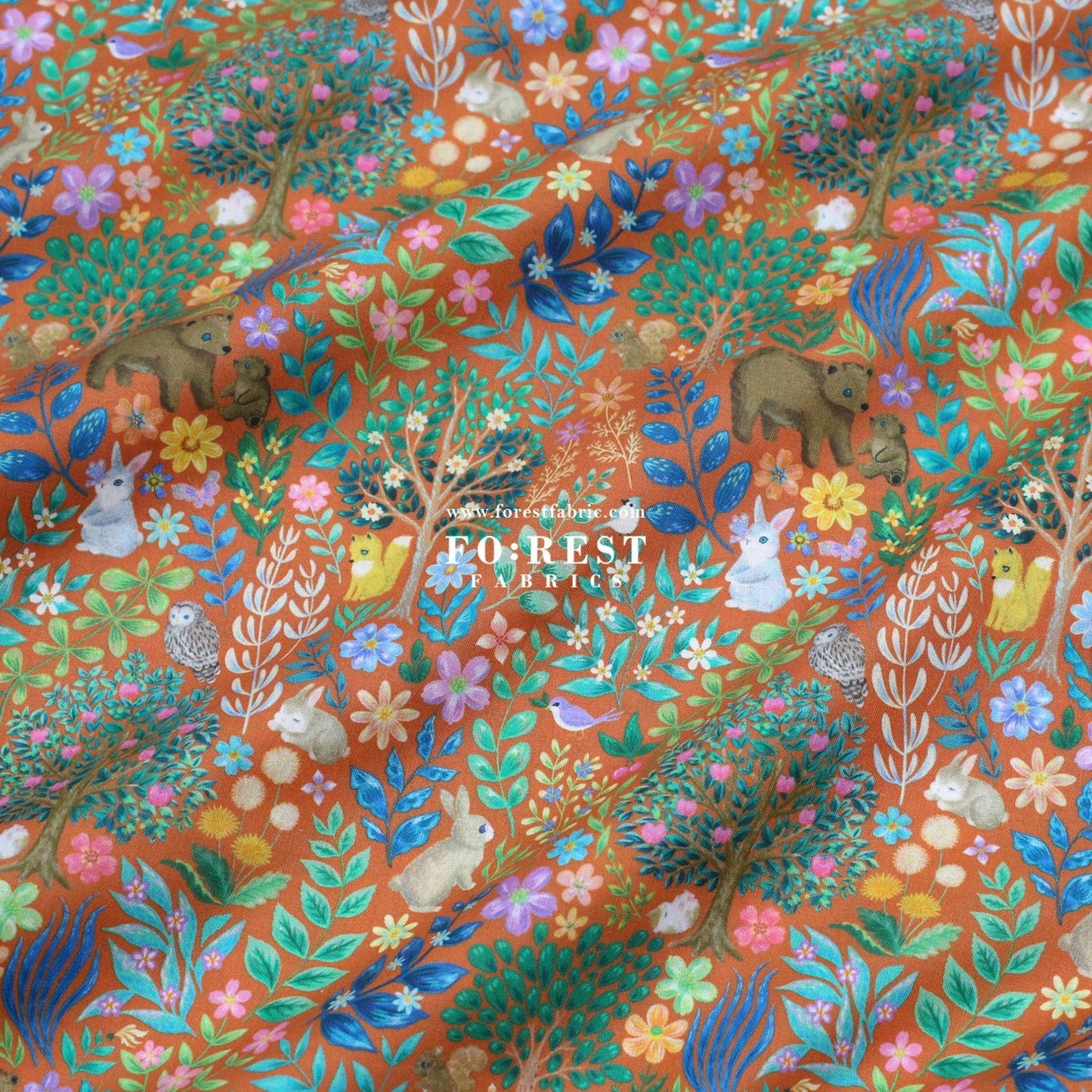 cotton - Flat Leaf fabric - FO:REST Fabric 布恩堂Liberty fabrictana lawnjapanese fabricykk zipper