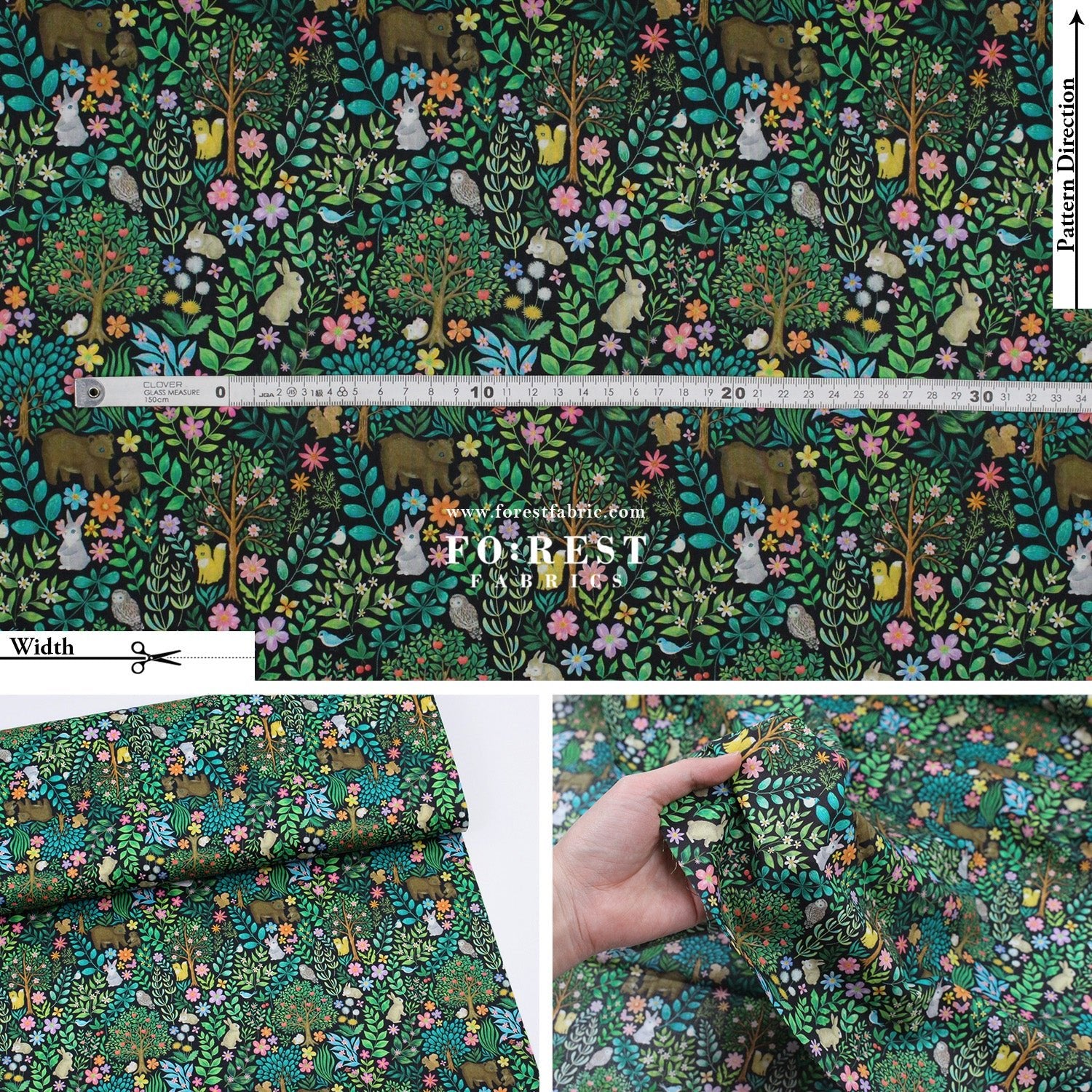 cotton - Flat Leaf fabric - FO:REST Fabric 布恩堂Liberty fabrictana lawnjapanese fabricykk zipper