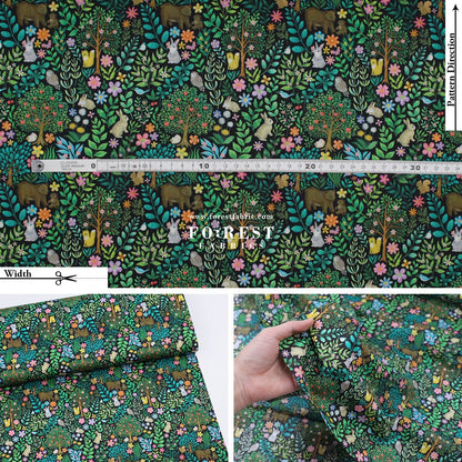 cotton - Flat Leaf fabric - FO:REST Fabric 布恩堂Liberty fabrictana lawnjapanese fabricykk zipper