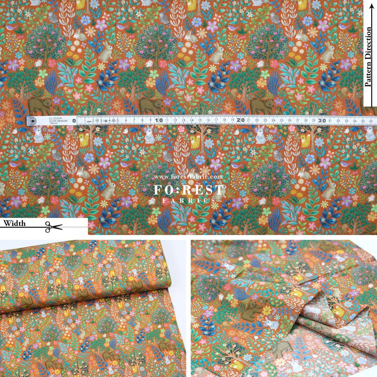 cotton - Flat Leaf fabric - FO:REST Fabric 布恩堂Liberty fabrictana lawnjapanese fabricykk zipper