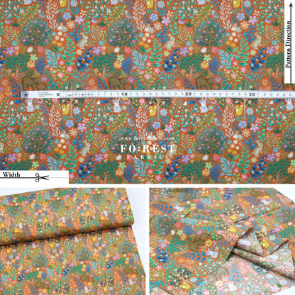 cotton - Flat Leaf fabric - FO:REST Fabric 布恩堂Liberty fabrictana lawnjapanese fabricykk zipper