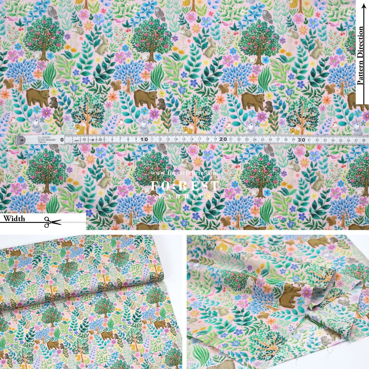 cotton - Flat Leaf fabric - FO:REST Fabric 布恩堂Liberty fabrictana lawnjapanese fabricykk zipper