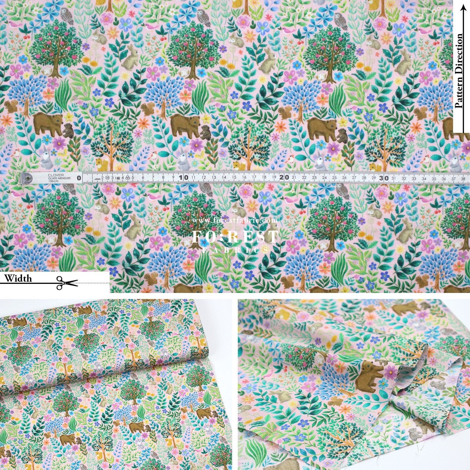 cotton - Flat Leaf fabric - FO:REST Fabric 布恩堂Liberty fabrictana lawnjapanese fabricykk zipper