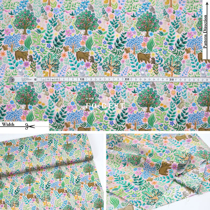 cotton - Flat Leaf fabric - FO:REST Fabric 布恩堂Liberty fabrictana lawnjapanese fabricykk zipper