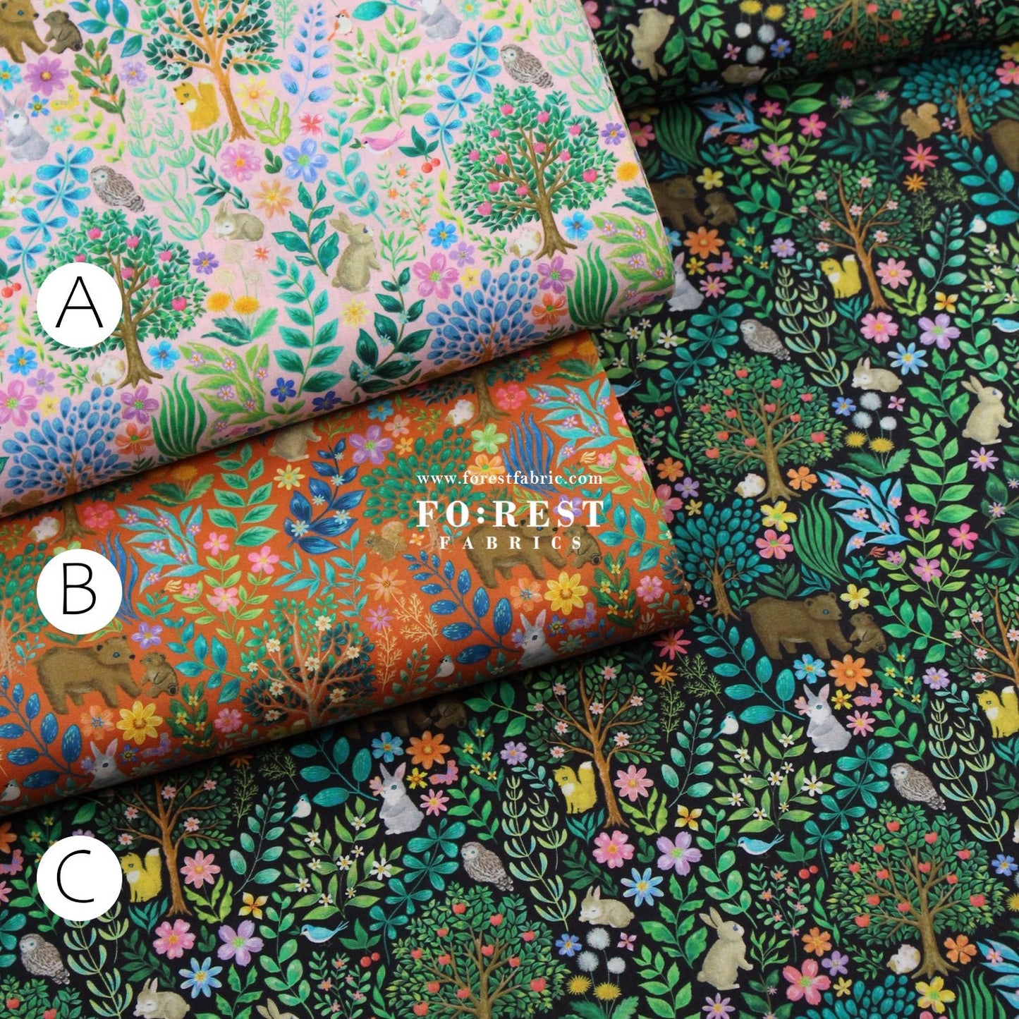 cotton - Flat Leaf fabric - FO:REST Fabric 布恩堂Liberty fabrictana lawnjapanese fabricykk zipper