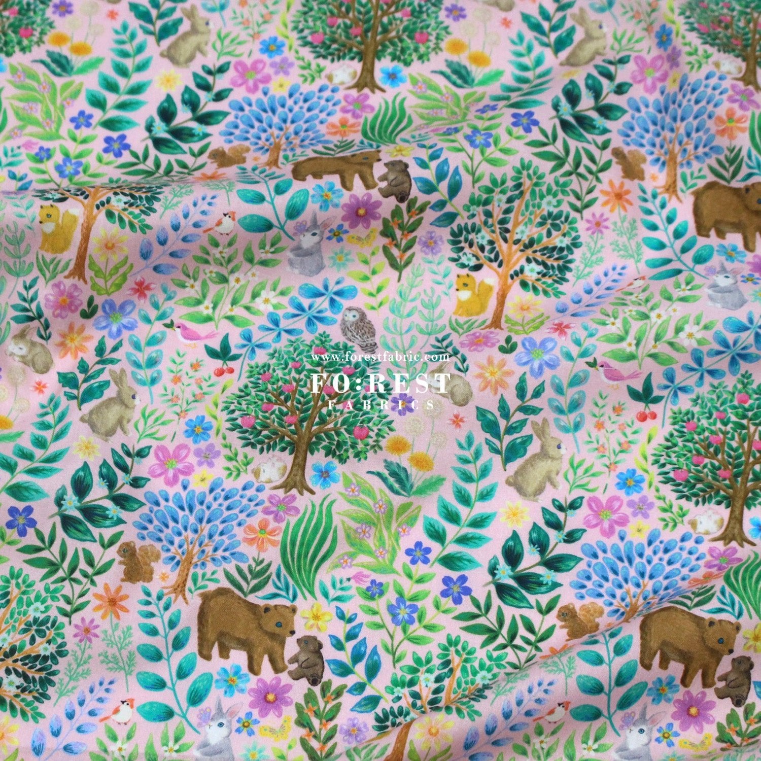 cotton - Flat Leaf fabric - FO:REST Fabric 布恩堂Liberty fabrictana lawnjapanese fabricykk zipper