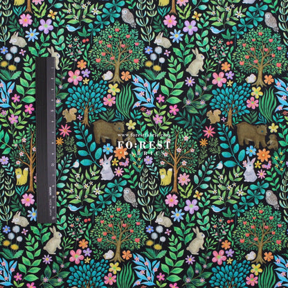 cotton - Flat Leaf fabric - FO:REST Fabric 布恩堂Liberty fabrictana lawnjapanese fabricykk zipper