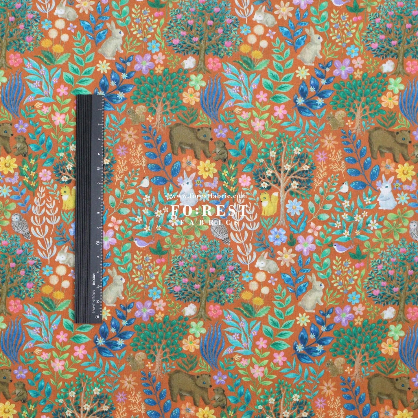 cotton - Flat Leaf fabric - FO:REST Fabric 布恩堂Liberty fabrictana lawnjapanese fabricykk zipper