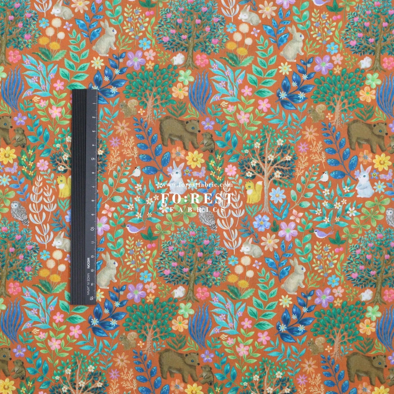 cotton - Flat Leaf fabric - FO:REST Fabric 布恩堂Liberty fabrictana lawnjapanese fabricykk zipper