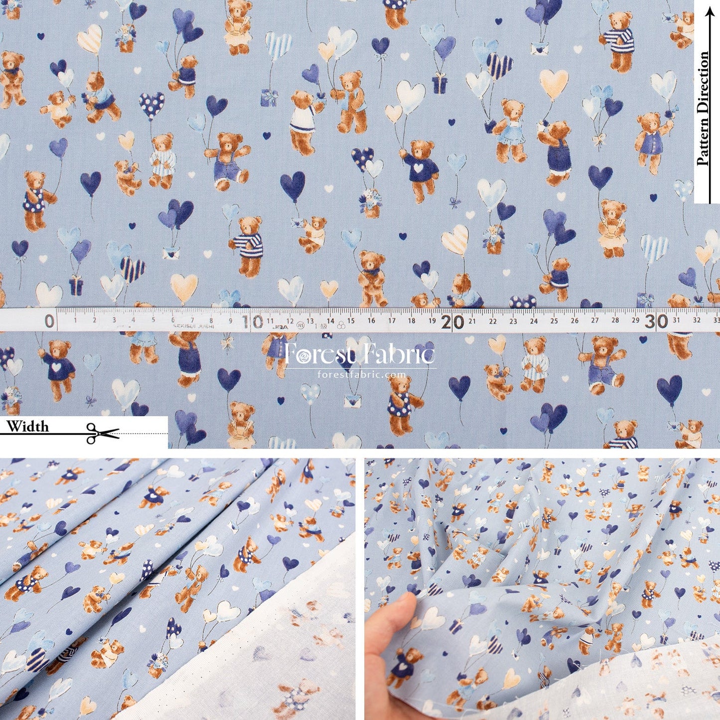 cotton - Floating Dreams Teddy Bears fabric - FO:REST Fabric 布恩堂Liberty fabrictana lawnjapanese fabricykk zipper
