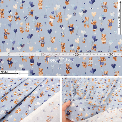 cotton - Floating Dreams Teddy Bears fabric - FO:REST Fabric 布恩堂Liberty fabrictana lawnjapanese fabricykk zipper