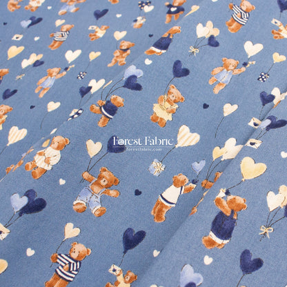 cotton - Floating Dreams Teddy Bears fabric - FO:REST Fabric 布恩堂Liberty fabrictana lawnjapanese fabricykk zipper