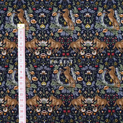 cotton - Flower and Horse fabric - FO:REST Fabric 布恩堂Liberty fabrictana lawnjapanese fabricykk zipper