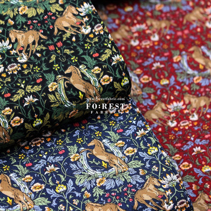 cotton - Flower and Horse fabric - FO:REST Fabric 布恩堂Liberty fabrictana lawnjapanese fabricykk zipper