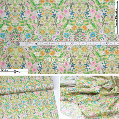 cotton - Flower Garden fabric Pink - FO:REST Fabric 布恩堂Liberty fabrictana lawnjapanese fabricykk zipper