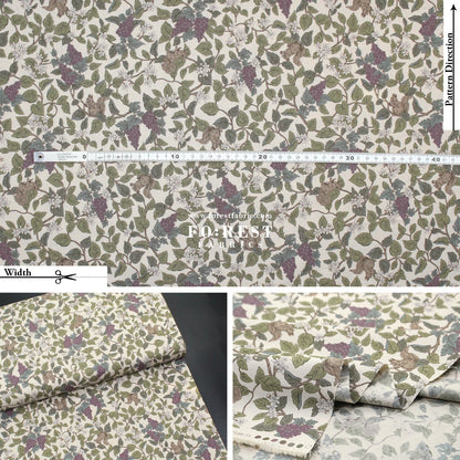 cotton - Flowers Squirrel fabric Natural - FO:REST Fabric 布恩堂Liberty fabrictana lawnjapanese fabricykk zipper