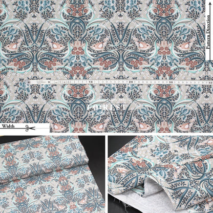 cotton - Flowing Feathers Gray - FO:REST Fabric 布恩堂Liberty fabrictana lawnjapanese fabricykk zipper