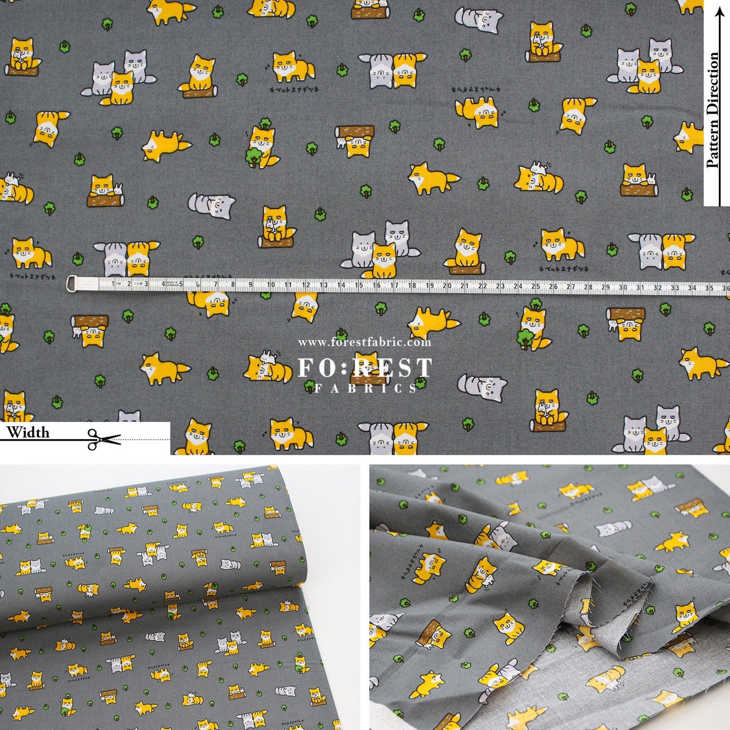 cotton - Fox fabric - FO:REST Fabric 布恩堂Liberty fabrictana lawnjapanese fabricykk zipper