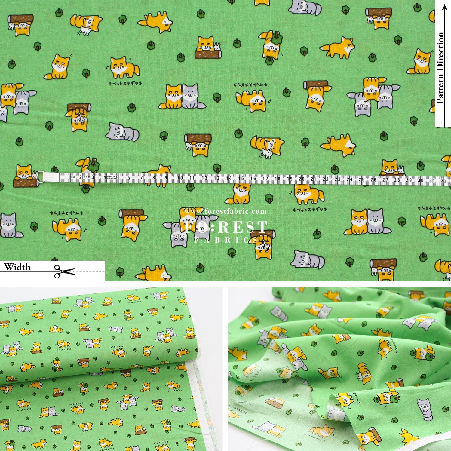 cotton - Fox fabric - FO:REST Fabric 布恩堂Liberty fabrictana lawnjapanese fabricykk zipper