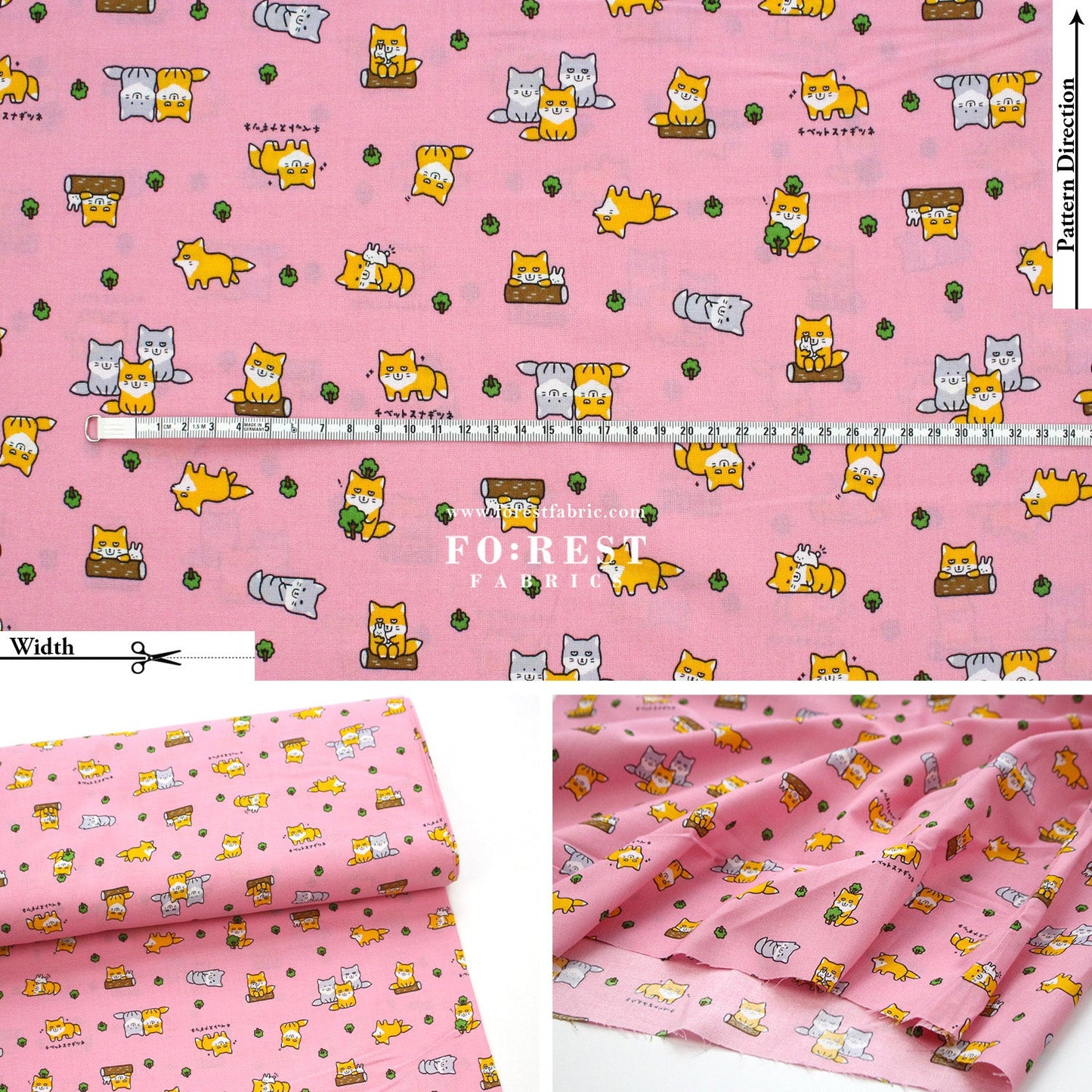 cotton - Fox fabric - FO:REST Fabric 布恩堂Liberty fabrictana lawnjapanese fabricykk zipper