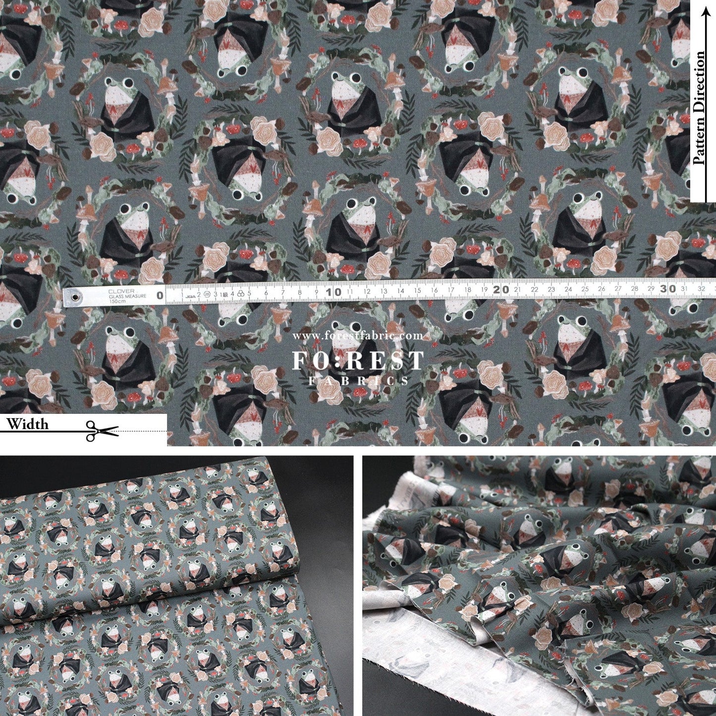 cotton - Frogs fabric - FO:REST Fabric 布恩堂Liberty fabrictana lawnjapanese fabricykk zipper