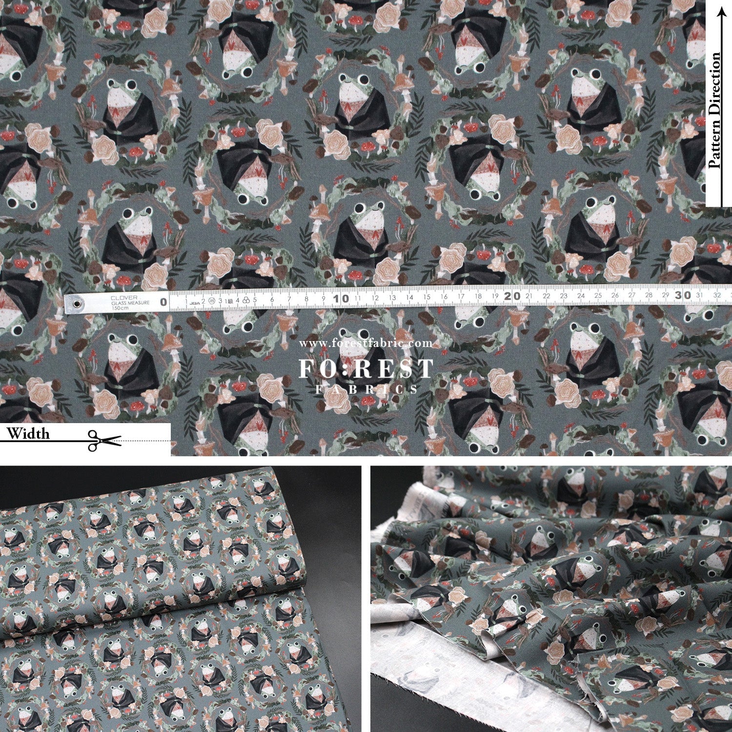 cotton - Frogs fabric - FO:REST Fabric 布恩堂Liberty fabrictana lawnjapanese fabricykk zipper