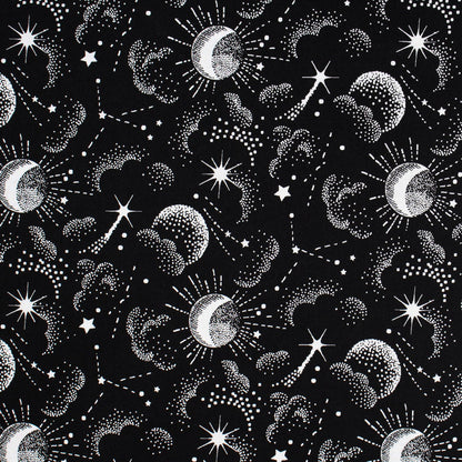 cotton - Galaxy fabric Black - FO:REST Fabric 布恩堂Liberty fabrictana lawnjapanese fabricykk zipper