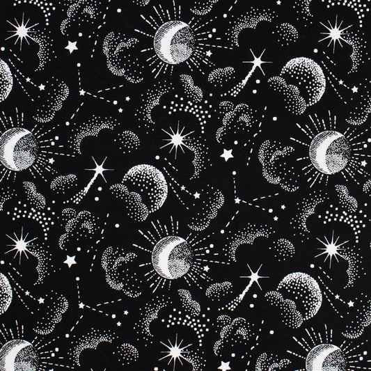 cotton - Galaxy fabric Black - FO:REST Fabric 布恩堂Liberty fabrictana lawnjapanese fabricykk zipper