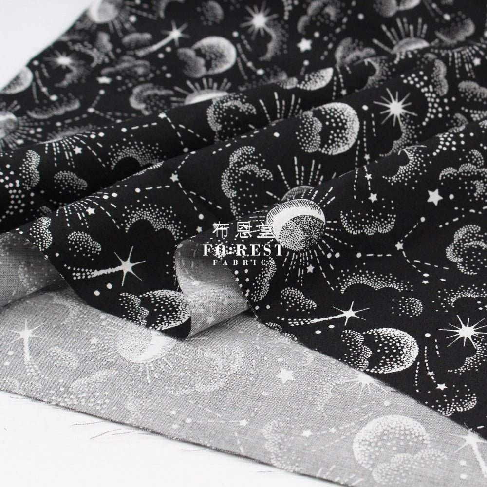 cotton - Galaxy fabric Black - FO:REST Fabric 布恩堂Liberty fabrictana lawnjapanese fabricykk zipper