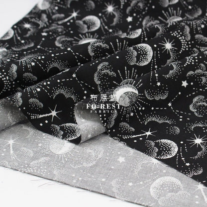 cotton - Galaxy fabric Black - FO:REST Fabric 布恩堂Liberty fabrictana lawnjapanese fabricykk zipper