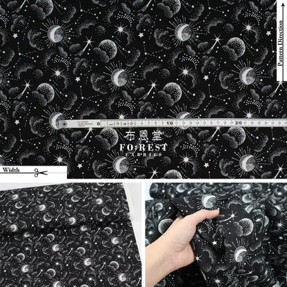 cotton - Galaxy fabric Black - FO:REST Fabric 布恩堂Liberty fabrictana lawnjapanese fabricykk zipper