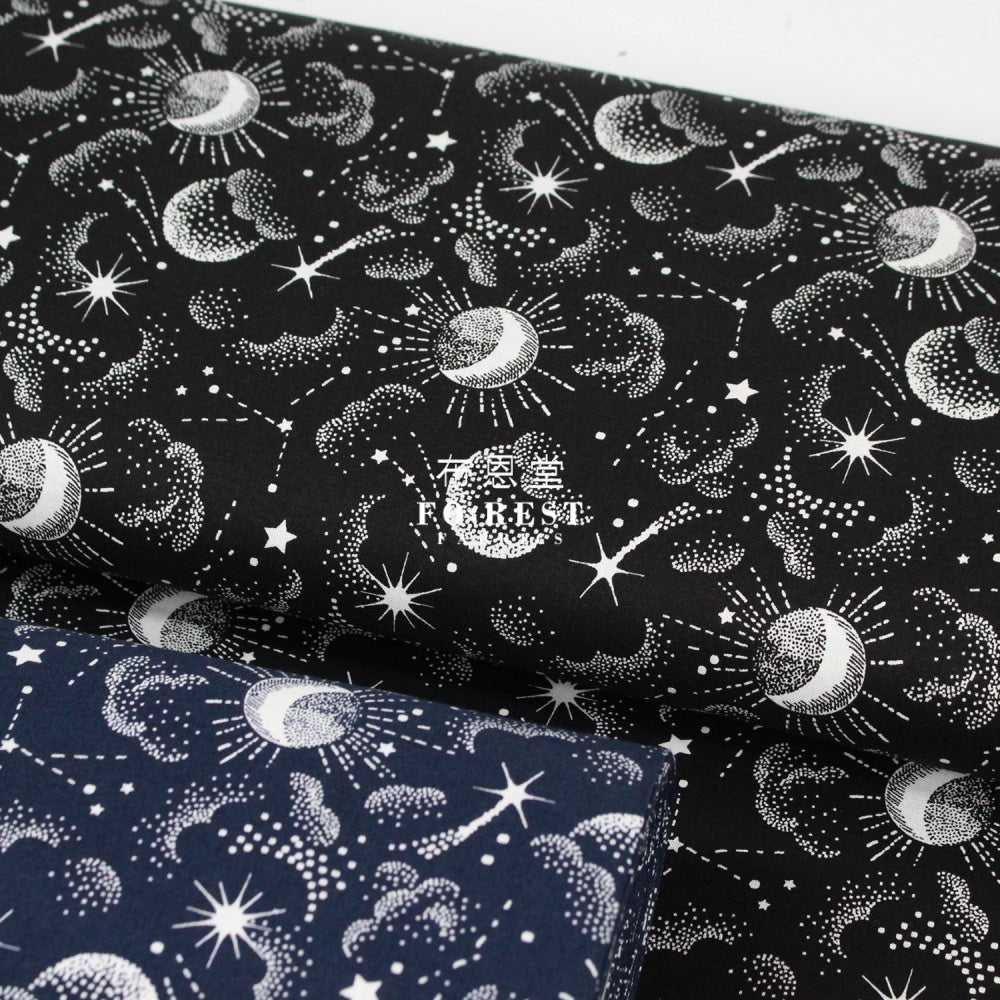 cotton - Galaxy fabric Black - FO:REST Fabric 布恩堂Liberty fabrictana lawnjapanese fabricykk zipper