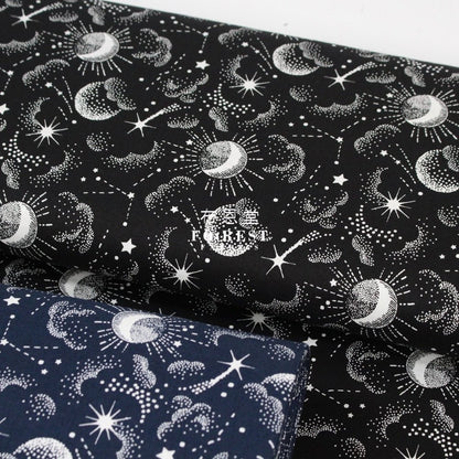cotton - Galaxy fabric Black - FO:REST Fabric 布恩堂Liberty fabrictana lawnjapanese fabricykk zipper