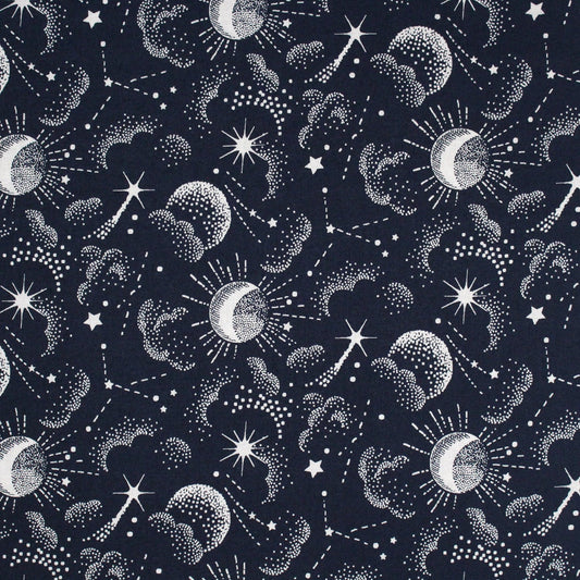 cotton - Galaxy fabric Navy - FO:REST Fabric 布恩堂Liberty fabrictana lawnjapanese fabricykk zipper